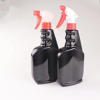 China Eco-friendly 500ml 1L Stock Empty Refillable Clean Black Water Spray Bottle for sale