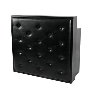 China Movable black reception desk with leather reception table cashier table ZY-CT038 for sale