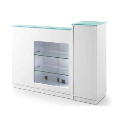 China Movable MDF with glass front desk reception table cashier table ZY-CT039 for sale