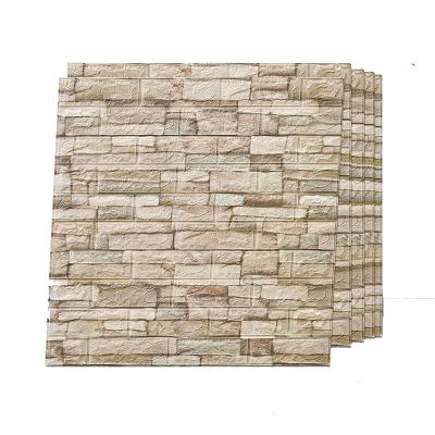 China Factory Customization Brick Series Luxury Moisture-proof Retro Brick Pattern 3d Xpe Foam Wall Panel Wallpaper for sale