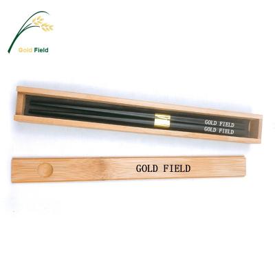 China Best Viable Popular High Quality LFGB Certification Branded Wooden Chopsticks With Case Sleeves Packing for sale