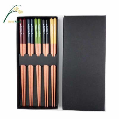 China Japanese wooden set of 5 viable hot sale creative colors sushi chopsticks for sale