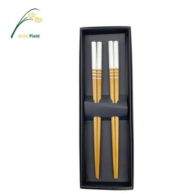 China Sustainable High Quality Good Grade Lacquer Flatware Bamboo Painting Chopsticks for sale