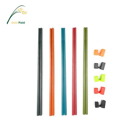 China One person viable non-slip creative mold free mold quadrilateral household alloy alloy chopsticks set with help for sale