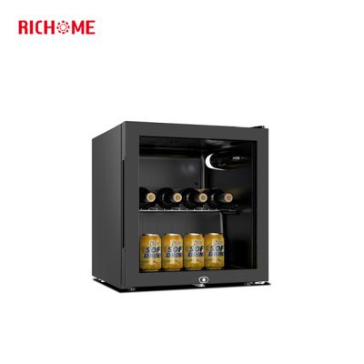 China Single Door 50L Mini Glass Door Display Fridge Display Refrigerator Cellar Cabinet Black Wine Cooler for sale