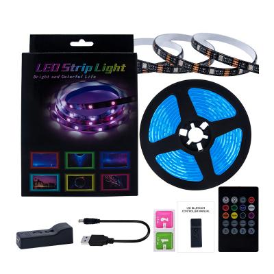 China High Brightness 0.5M 1M 2M 3M 5050 DC5V IP65 RGB Flexible Bluetooth APP Control TV Backlight Kit with 20 IR Main Remote Controller for sale