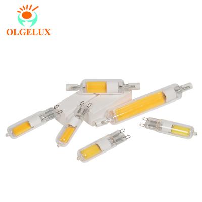 China OLGELUX China Residential Factory No Flickering Lighting Glass Tube Lamp 2W 4W 8W COB G9 R7S LED Bulb for sale