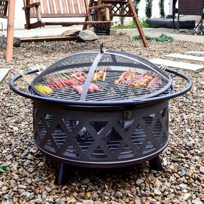 China Outdoor Heater GRILL 2022 factory wholesale 2 in 1 outdoor fire wood burning pit round stainsteel portable fire pit for sale