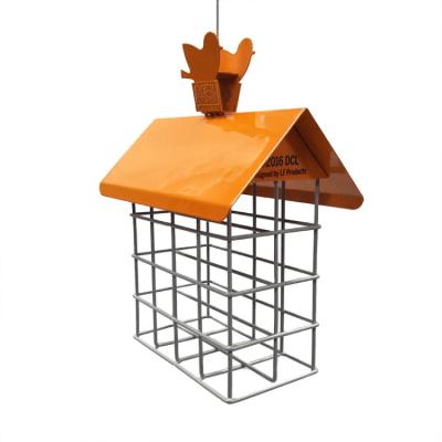 China Viable Block Bird Loaf Square Wire Iron Station Food Container Parrot Feeder Bird Feeder for Garden Home for sale