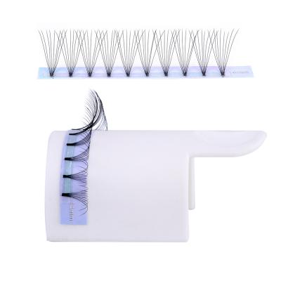 China Pro Fan Made Natural Long Eyelash Extension Trays Custom Logo Lick Extension Fan Made for sale