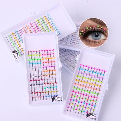 China Daily Wholesale Colorful SPARK Halloween Premade Fans Eyelash Extension Colorful Tapered Rhinestones Loose Spikes With Perla And Diamonds for sale