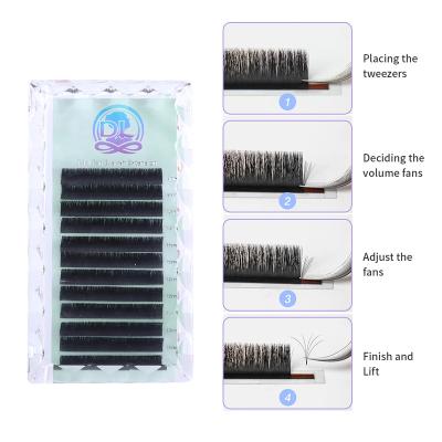 China Daily Full Volume Qingdao Faux Mink Pre Made Fan Easy Eyelash Extension for sale