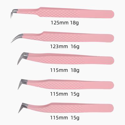 China Custom Anti Static Private Label Lash Extension Fiber Tip Strong Hold Straight Thin 90 Degree Tweezers Volume For Eyelash Extension for sale