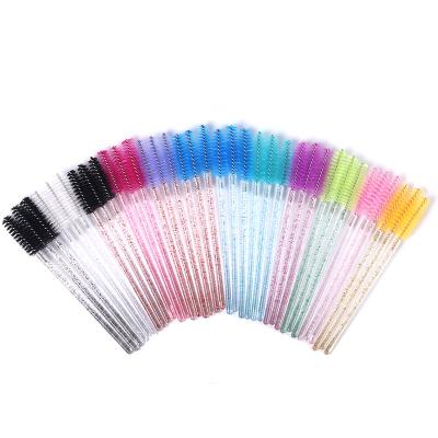 China Disposable Eyelash Extension Gold Daily Microfiber Eyelash Mascara Magic Wands Extension Supplies Micro Spoolie Brush Travel Size for sale