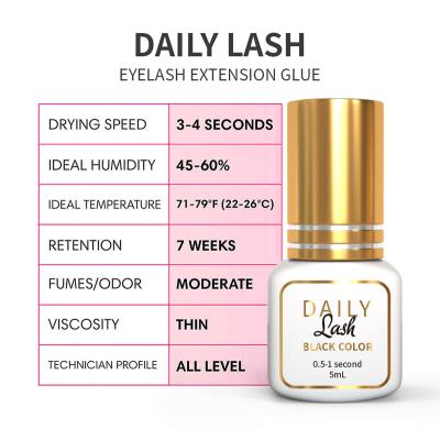 China 0.5 Volume Lash Glue Private Label Super Low Moisture Daily High Quality Eyelash Glue Second Ultra Strong Quick Dry Glues for sale