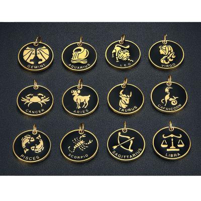 China 2022 New Arrivals Bulk New Arrivals Hiphop Beiyan Fashion Jewelry In Stainless Steel 18k Gold Plated Coin Zodiac Necklace Pendant for sale