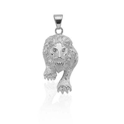 China TRENDY Big Gold Plated Lion Jewelry Pendants Men Stainless Steel Charm Jewelry Custom Hip Hop Mens for sale