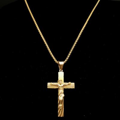 China Hiphop Beiyan jewelry best_selling_product fashion 18k gold plated Jesus cross stainless steel pendant for sale