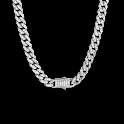 China Hiphop Fashion Custom Diamond Cutting Miami Iced Out Jewelry 18k Gold Plated Cuban Link Chain for sale