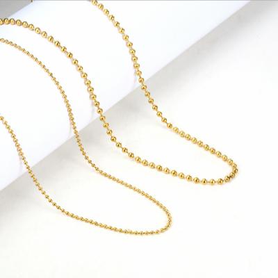 China Wholesale Fashion TRENDY Pearl Chain High Quality 18k Gold Plated Stainless Steel Jewelry Women Necklace Chain for sale