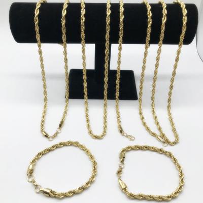 China Beiyan Hiphop Jewelry Best Selling Products Fashion Hip Hop Stainless Steel High Quality 18k Gold Plated Rope Chain Necklace for sale