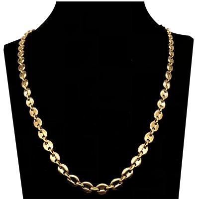 China Hiphop Beiyan Jewelry Best Selling Products High Quality 18k Gold Plated Stainless Steel Coffee Bean Chain Necklace for sale