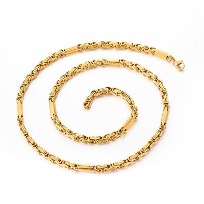 China 2020 High Quality New Arrivals Hiphop Jewelry Beiyan 18k Gold Plated Stainless Steel Byzantine Chain Necklace for sale