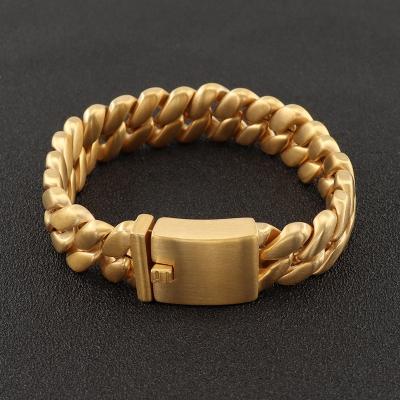 China Fashion FASHIONABLE Exquisite High Quality Style Cool Chain Hip Hop 18k Gold Plated Stainless Steel Fashion Bracelet 2022 for sale