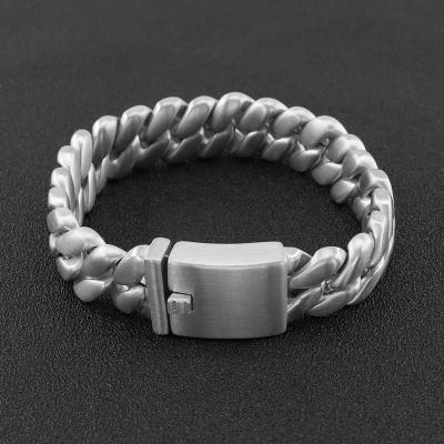 China Wholesale Custom Fashionable Stainless Steel Men's Bracelet Men Hip Hop Cuban Link Bracelets for sale