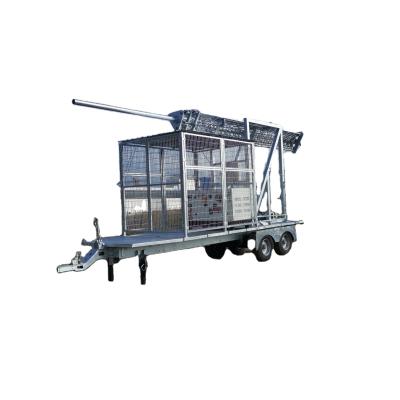 China Hot Dipped Galvanized Steel COW Cell 30m On Wheels On Heavy Telescopic Trailer Communication Tower Mast for sale