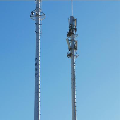 China Hot Dipped Galvanized Steel Pipe Telecommunication Wifi Antenna Tower Galvanized Tubular Single Tube Communication Tower Steel Pole for sale