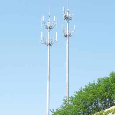 China Hot Dipped Galvanized Single Pole Mobile Communication Steel Pole Tower Price 433mhz Omni Antena for sale