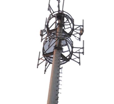 China Hot Dipped Galvanized Steel Light Duty 30m Single Pole Communication Antenna Tower for sale