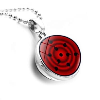 China Naruto FASHION Akatsuki writing eye time round gemstone double-sided glass ball pendant necklace creative animation jewelry wholesale for sale