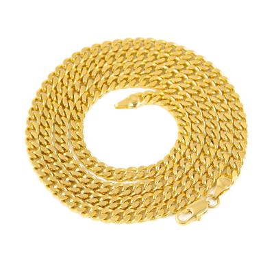 China Hiphop Wholesale 5mm Chunky Cadena Cubana Stainless Steel Miami Cuban Link Gold Plated Chain for sale