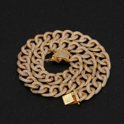 China European and American Hiphop Men's Hip-hop DJ Rap Performance Personality Zircon Chain Thin Necklace for sale