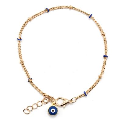 China FASHIONABLE Gold Turkish Tasty Amulet Jewelry Talisman Blue Evil Eye Bracelet for sale