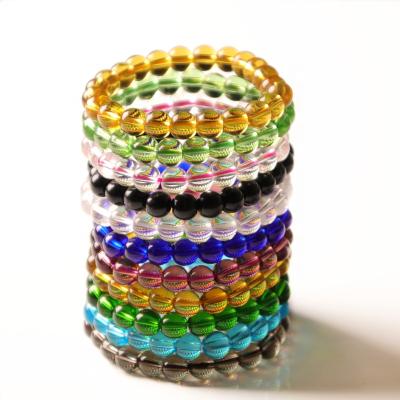 China 8MM Round Bracelet Fashion Healing Brand Crystal Stretch Beaded Bracelet Women Handmade Gemstone Natural Stone Luxury Men's Bracelet for sale