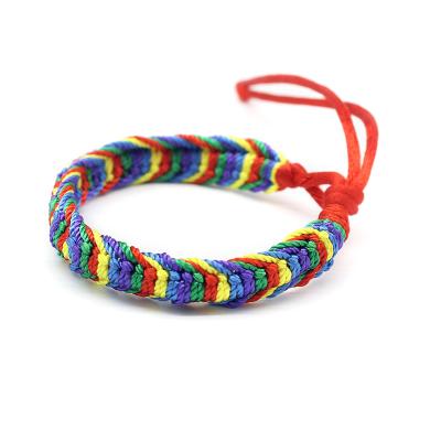 China New FASHIONABLE Customizable Wish Couples Ethnic Style Nepalese Handwoven Multicolor Thread Hand Rope Bracelet Unisex Wholesale for sale