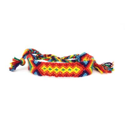 China Friendship Rainbow Style Wish Bracelet Couples Multicolor Ethnic Style Handwoven Nepalese TRENDY Rope Multicolor Handwoven Unisex for sale