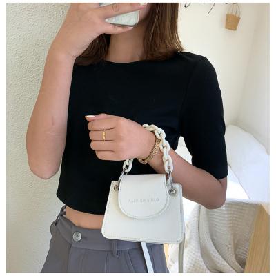 China Fashion youth ladies simple soft cross -body bag acrylic chain single shoulder mini designerand bag casual handbags for sale