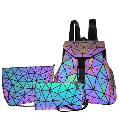 China 3PCS Anti-theft Fashion High Quality PU Backpack Bag School Girl for sale