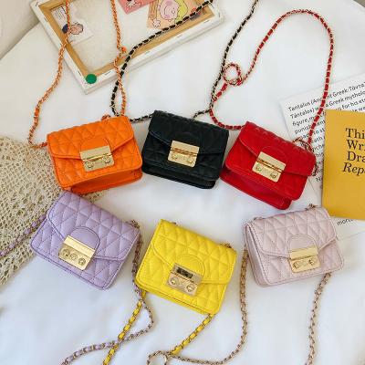 China Fashion New Arrival Cute Candy Color Shoulder Bag Children's Chain Handbags Children's Fashion Little Girls Handbags Bags Girls Handbag for sale