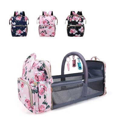 China With USB 2021 Hot Free Sample Stroller Mum Travel Bed Custom Portable Folding Diaper Large Diaper Bags Diaper Backpack Baby Diaper Bag for sale