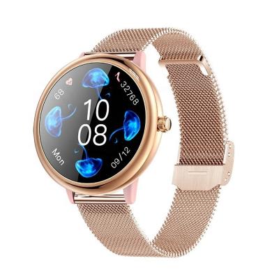 China R8pro Touch Screen Smart Watch IP68 Heart Rate Blood Pressure Monitor Ladies Waterproof Metal Mesh Band Women Sports Smartwatch for sale