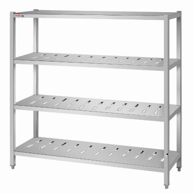 China Adjustable Commercial Stainless Steel Restaurant 4 Tier Metal Storage Shelf Stainless Steel Kitchen Equipment Floor Rack Rack for sale