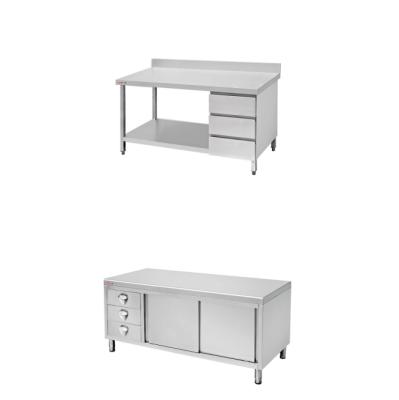 China 201/304 Stainless Steel Commercial Dish Storage Drawer Cabinet Restaurant Stainless Fast Food Kitchen Work Table With Drawers Factory for sale