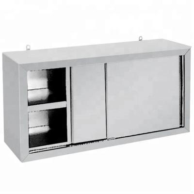 China 201/304 Mcdonalds Commercial Stainless Steel Restaurant Equipment Wall Mounted Cabinet Wall Hanging Storage Kitchen Dish Cabinet for sale