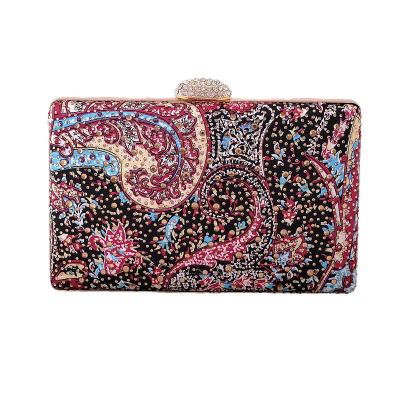 China 2021 New Arrival Women's Rhinestone Gold Evening Clutch Bag Polyester for sale