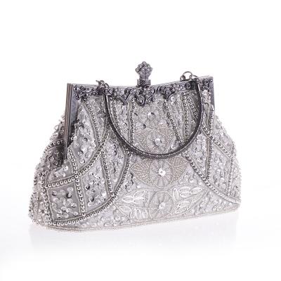 China Wholesale Portable Bridal Bag Evening Dress Dinner Bag Handmade Embroidery Fashoion Pearl Bag for sale